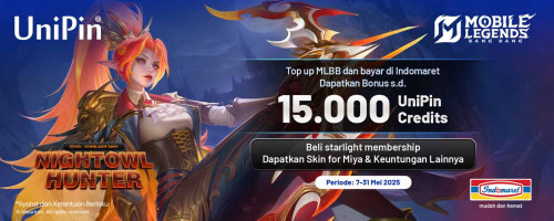 Top Up UniPin Credits di Indomaret dan Beli Starlight Membership, Dapatkan 15.000 UniPin Credits dan Bonus lainnya!